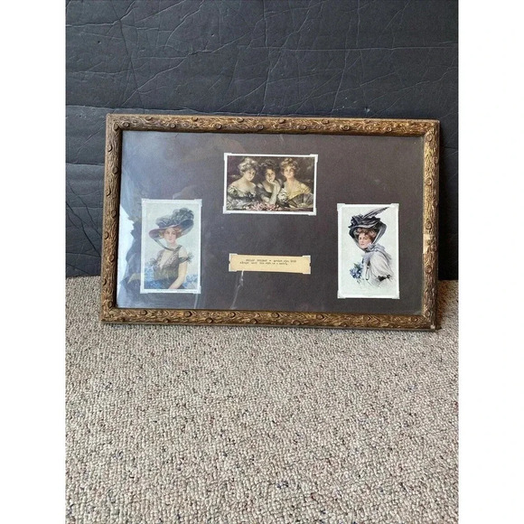 VTG Art Frame Print Photos Of Philip Boileau’s Wife As A Model Artist Eira 1910 - Picture 9 of 11